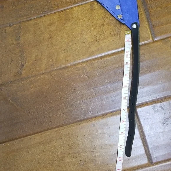 Leather And Suede Blue And Black  Costume Bra - Picture 6 of 10